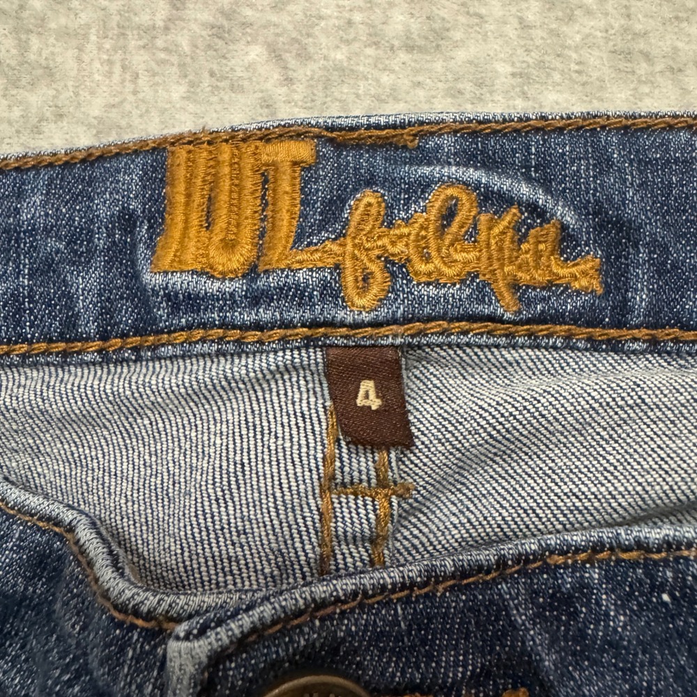 KUT from the Kloth Straight Leg Denim Jeans Blue Raw Hem Size 4 - Picture 7 of 15
